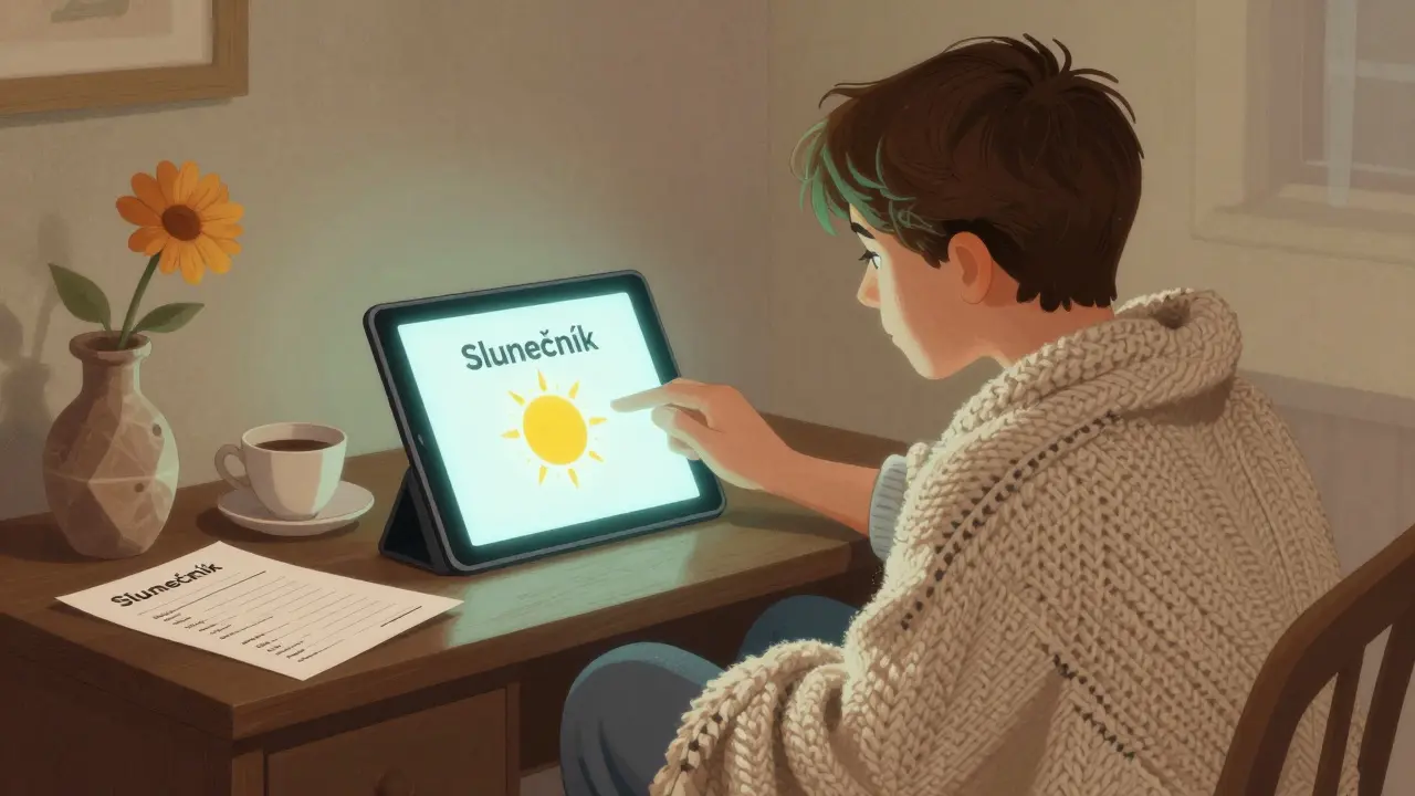 Mladý člověk v klidném prostředí s elektronickým a papírovým krizovým plánem, symbolizující připravenost.