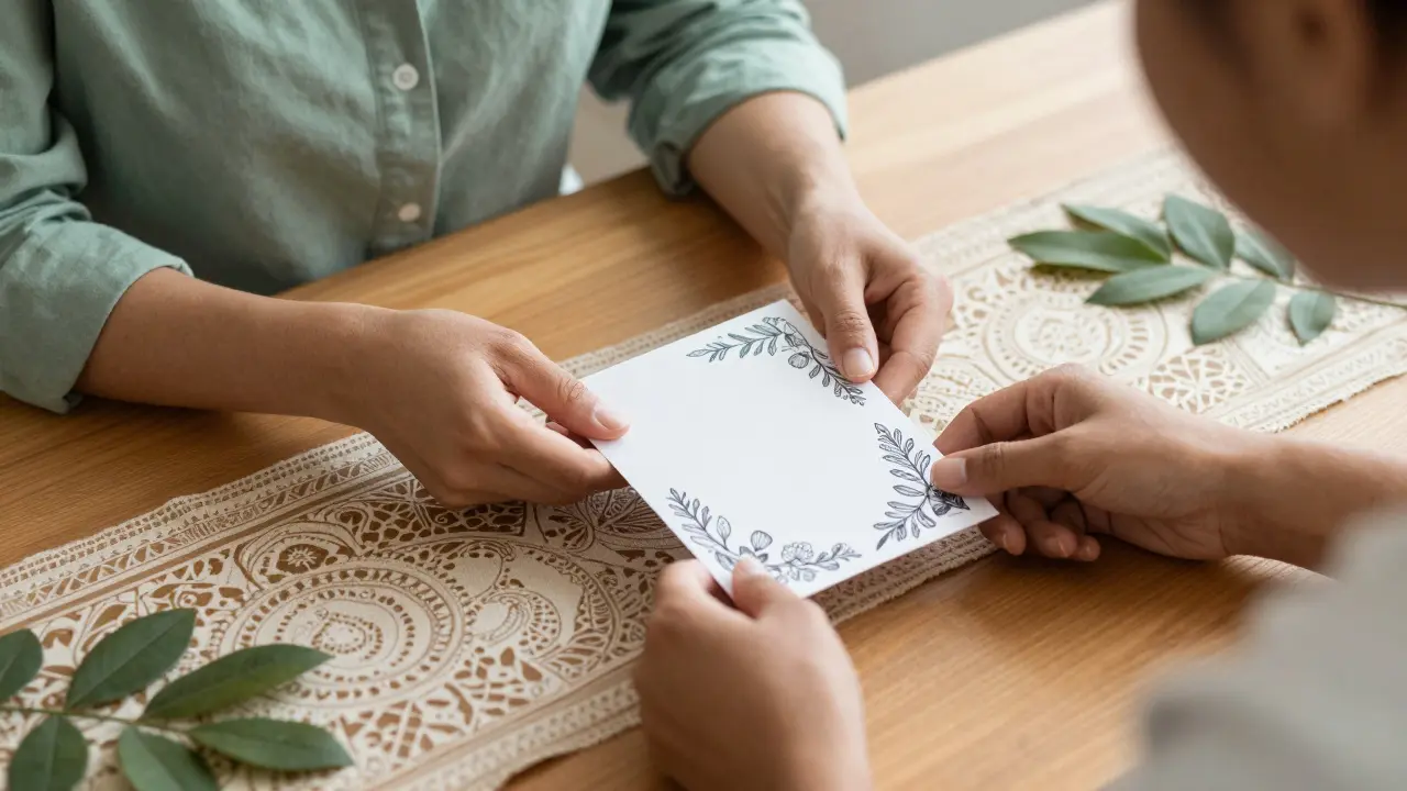 Sociální pracovník a klient společně vytvářejí krizovou kartu s květinovým rámem.