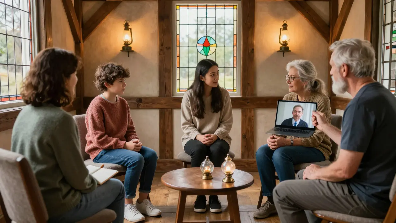 Různé osoby v domácím prostředí přijímají různé formy psychoterapie.