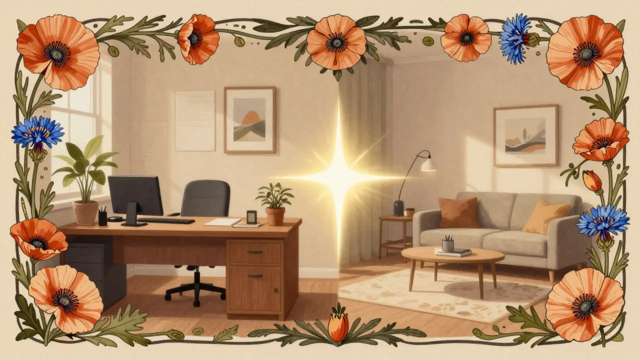 Ilustrace hybridního modelu terapie kombinujícího osobní setkání a digitální péči.